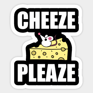 Tiny Mouse asks "Cheeze Pleaze" Sticker